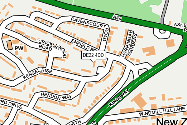 DE22 4DD map - OS OpenMap – Local (Ordnance Survey)