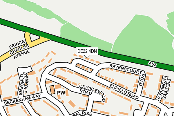 DE22 4DN map - OS OpenMap – Local (Ordnance Survey)