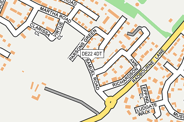 DE22 4DT map - OS OpenMap – Local (Ordnance Survey)