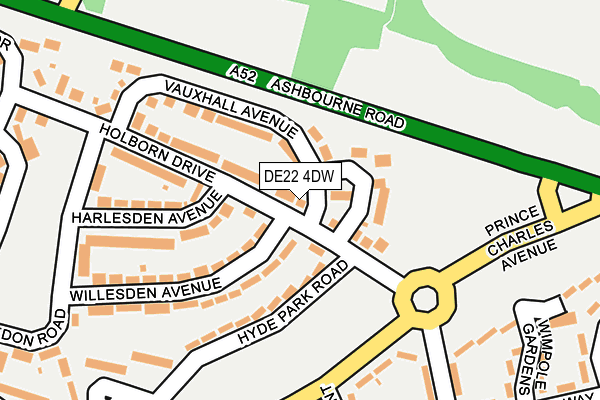 DE22 4DW map - OS OpenMap – Local (Ordnance Survey)