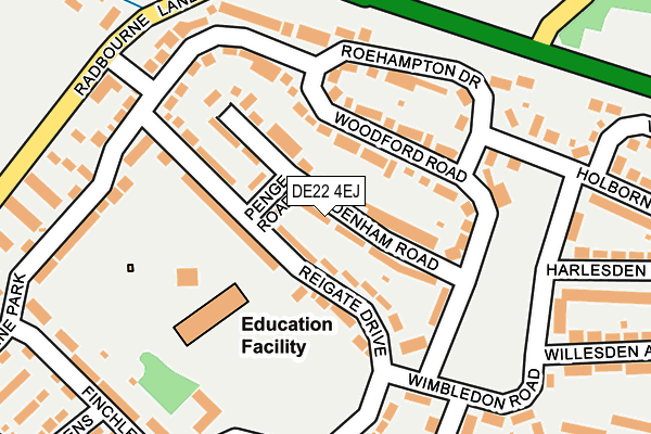 DE22 4EJ map - OS OpenMap – Local (Ordnance Survey)