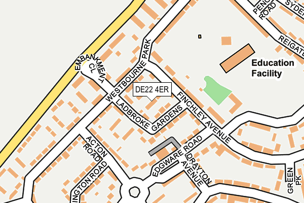 DE22 4ER map - OS OpenMap – Local (Ordnance Survey)