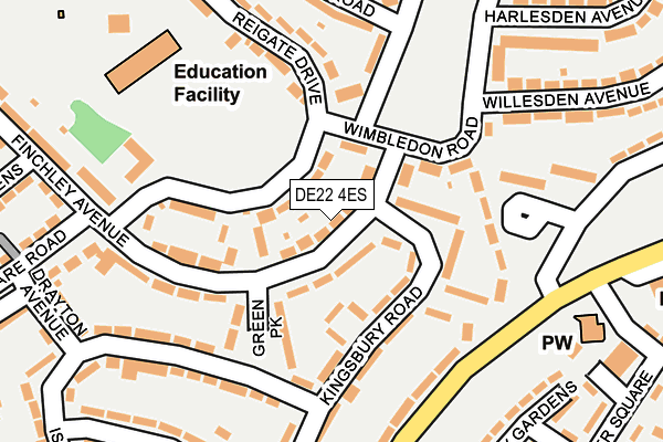 DE22 4ES map - OS OpenMap – Local (Ordnance Survey)