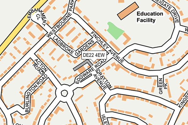 DE22 4EW map - OS OpenMap – Local (Ordnance Survey)