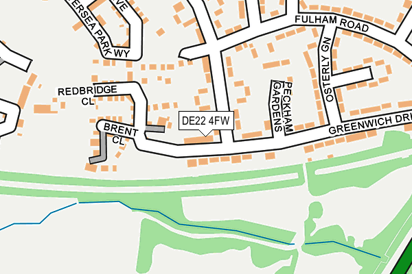 DE22 4FW map - OS OpenMap – Local (Ordnance Survey)