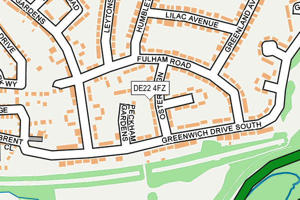DE22 4FZ map - OS OpenMap – Local (Ordnance Survey)