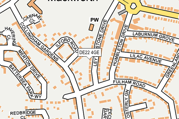 DE22 4GE map - OS OpenMap – Local (Ordnance Survey)