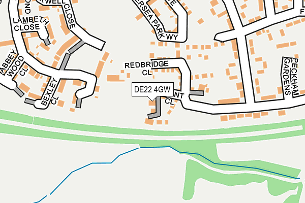 DE22 4GW map - OS OpenMap – Local (Ordnance Survey)