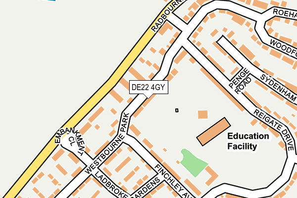 DE22 4GY map - OS OpenMap – Local (Ordnance Survey)