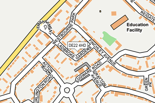 DE22 4HD map - OS OpenMap – Local (Ordnance Survey)