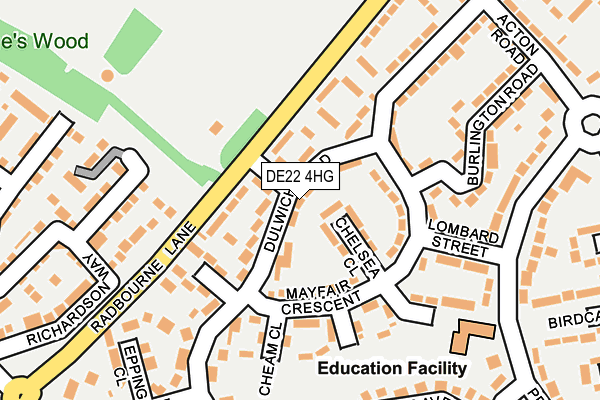 DE22 4HG map - OS OpenMap – Local (Ordnance Survey)