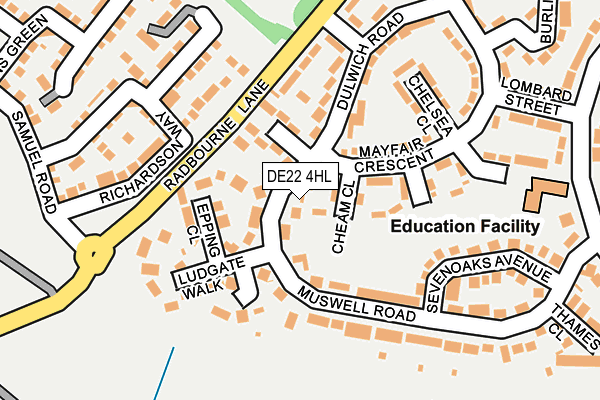 DE22 4HL map - OS OpenMap – Local (Ordnance Survey)