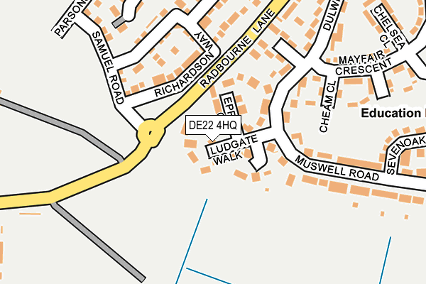 DE22 4HQ map - OS OpenMap – Local (Ordnance Survey)