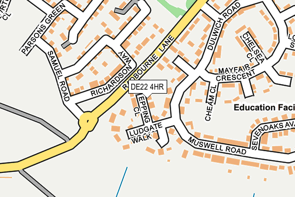 DE22 4HR map - OS OpenMap – Local (Ordnance Survey)