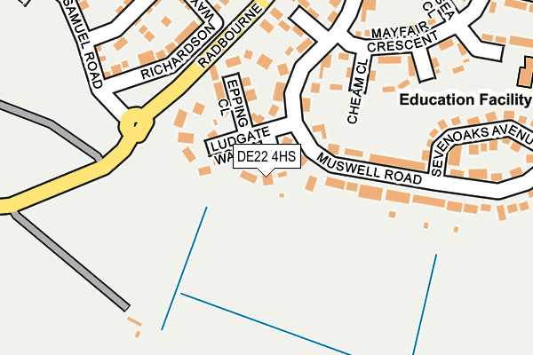 DE22 4HS map - OS OpenMap – Local (Ordnance Survey)