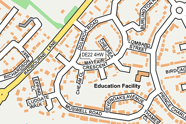 DE22 4HW map - OS OpenMap – Local (Ordnance Survey)