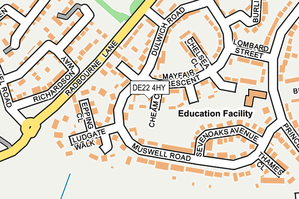 DE22 4HY map - OS OpenMap – Local (Ordnance Survey)