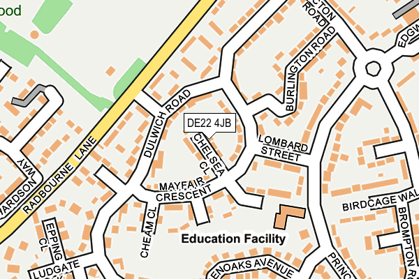 DE22 4JB map - OS OpenMap – Local (Ordnance Survey)