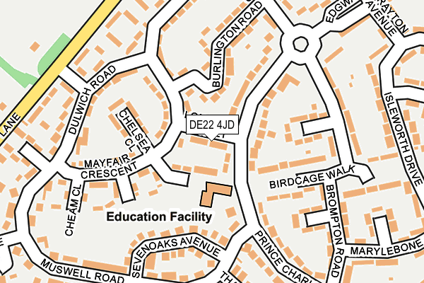 DE22 4JD map - OS OpenMap – Local (Ordnance Survey)