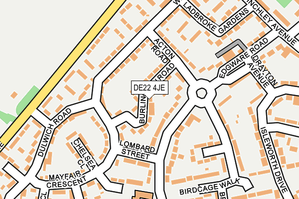 DE22 4JE map - OS OpenMap – Local (Ordnance Survey)