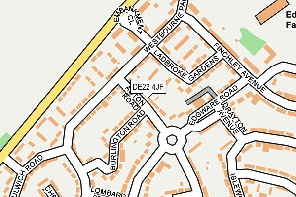 DE22 4JF map - OS OpenMap – Local (Ordnance Survey)