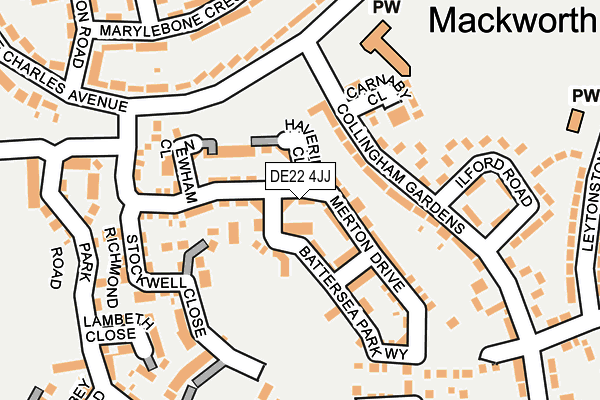 DE22 4JJ map - OS OpenMap – Local (Ordnance Survey)