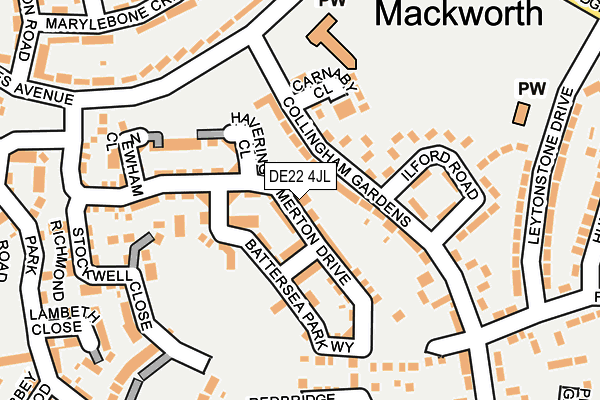 DE22 4JL map - OS OpenMap – Local (Ordnance Survey)