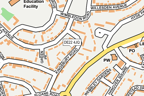 DE22 4JQ map - OS OpenMap – Local (Ordnance Survey)