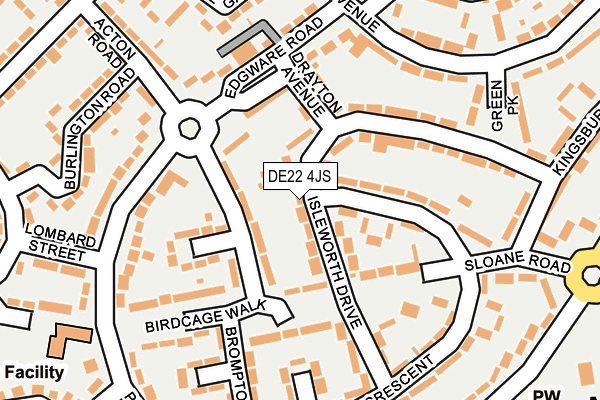 DE22 4JS map - OS OpenMap – Local (Ordnance Survey)