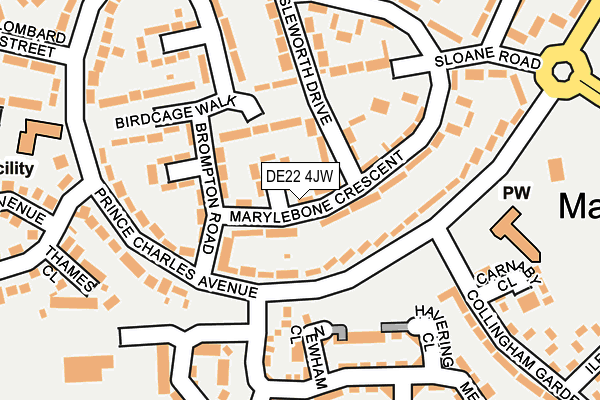 DE22 4JW map - OS OpenMap – Local (Ordnance Survey)