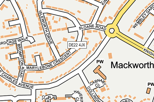 DE22 4JX map - OS OpenMap – Local (Ordnance Survey)