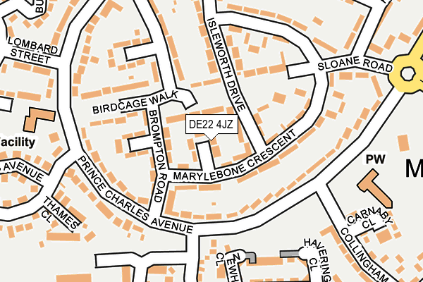 DE22 4JZ map - OS OpenMap – Local (Ordnance Survey)