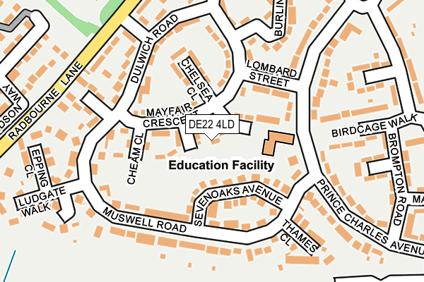 DE22 4LD map - OS OpenMap – Local (Ordnance Survey)