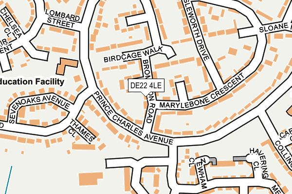 DE22 4LE map - OS OpenMap – Local (Ordnance Survey)