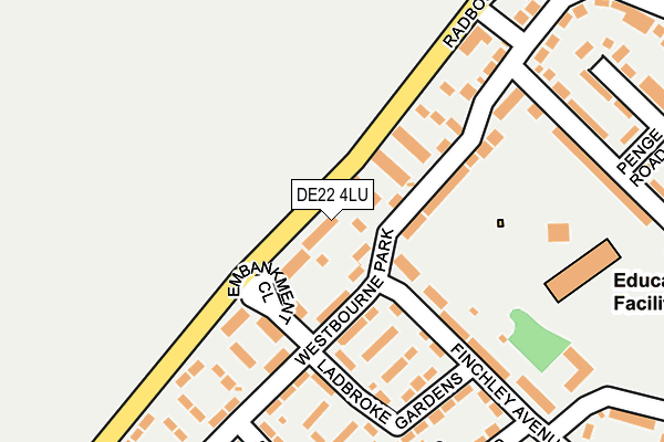 DE22 4LU map - OS OpenMap – Local (Ordnance Survey)