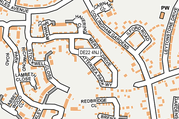 DE22 4NJ map - OS OpenMap – Local (Ordnance Survey)