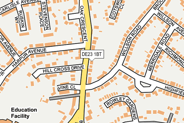 DE23 1BT map - OS OpenMap – Local (Ordnance Survey)