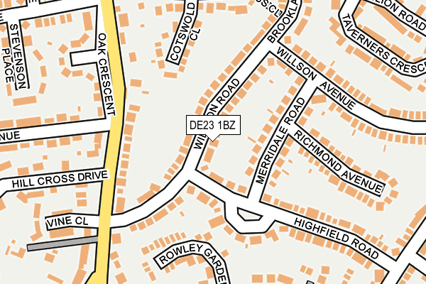 DE23 1BZ map - OS OpenMap – Local (Ordnance Survey)