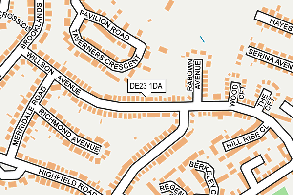 DE23 1DA map - OS OpenMap – Local (Ordnance Survey)