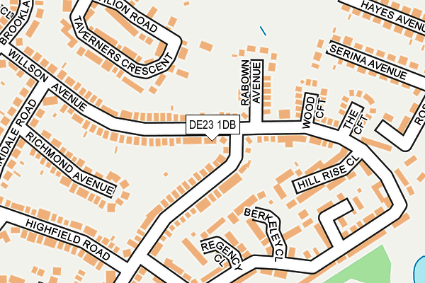 DE23 1DB map - OS OpenMap – Local (Ordnance Survey)