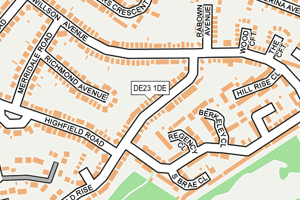 DE23 1DE map - OS OpenMap – Local (Ordnance Survey)