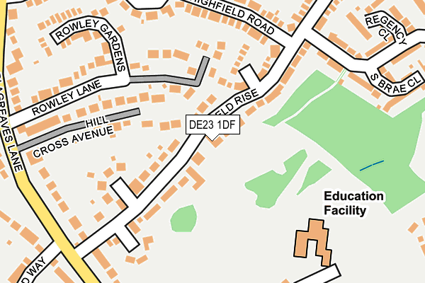 DE23 1DF map - OS OpenMap – Local (Ordnance Survey)