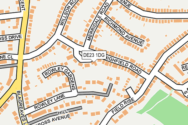 DE23 1DG map - OS OpenMap – Local (Ordnance Survey)