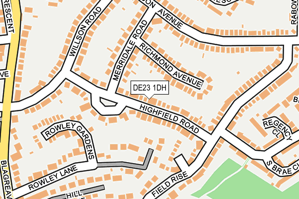 DE23 1DH map - OS OpenMap – Local (Ordnance Survey)
