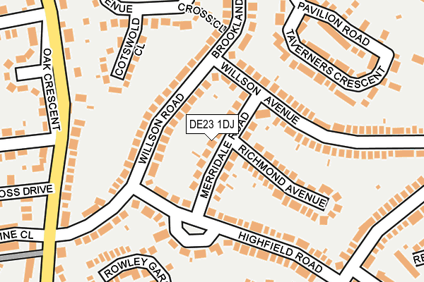DE23 1DJ map - OS OpenMap – Local (Ordnance Survey)
