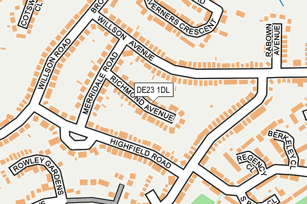 DE23 1DL map - OS OpenMap – Local (Ordnance Survey)