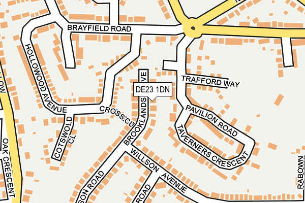 DE23 1DN map - OS OpenMap – Local (Ordnance Survey)