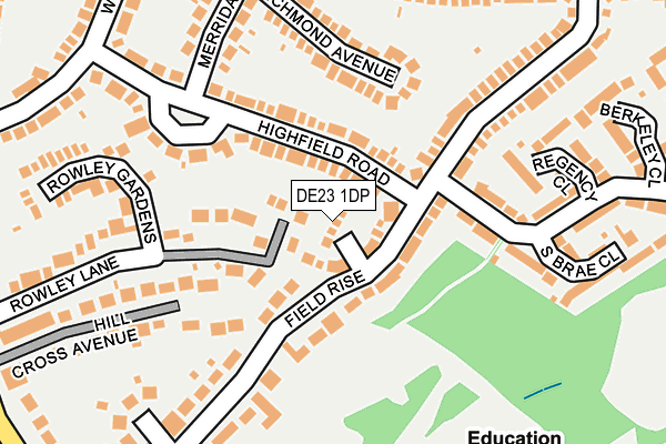 DE23 1DP map - OS OpenMap – Local (Ordnance Survey)