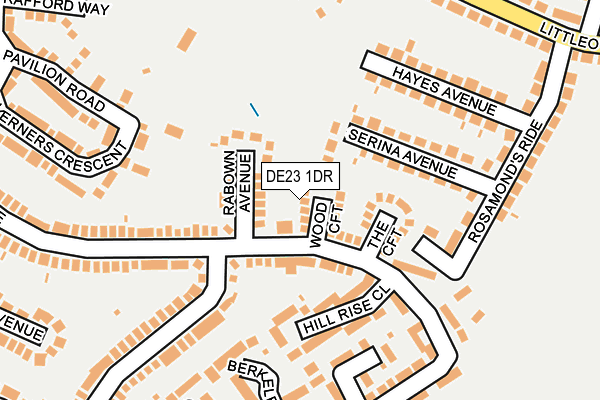 DE23 1DR map - OS OpenMap – Local (Ordnance Survey)