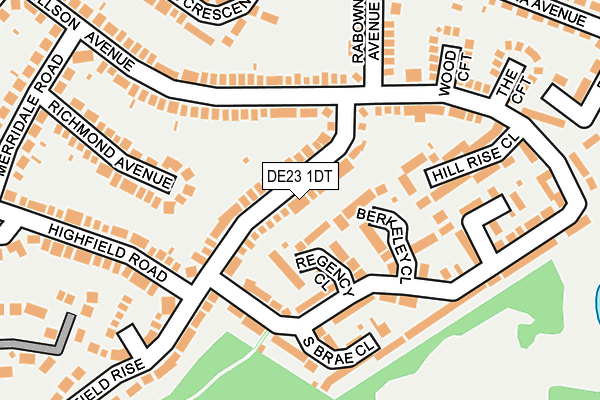DE23 1DT map - OS OpenMap – Local (Ordnance Survey)